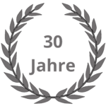 Schriftzug 30 Jahre zur Feier des Firmenjubiläums.